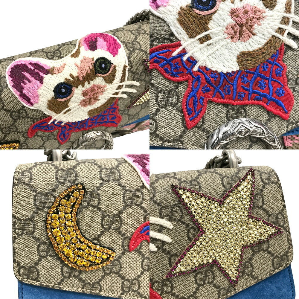 Gucci Dionysus Cat GG Chain Shoulder Bag Embroidered on - Picture 8 of 9